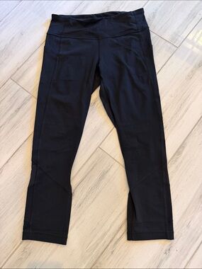 lululemon athletica Black Cropped High-Rise Leggings